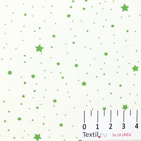 Hvězdy - Bavlněné plátno - Zelená - 100% bavlna 
