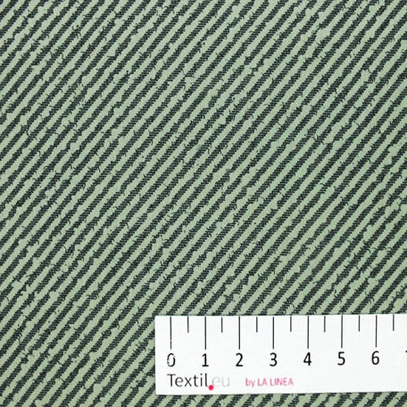 Streifen , Abstrakt  - Baumwollsatin  - Grün  - 100% Baumwolle  
