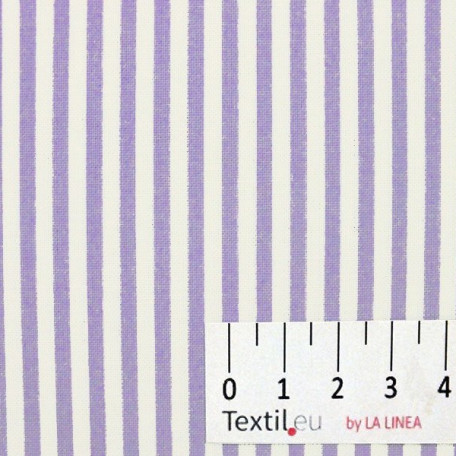 Streifen  - Baumwoll-Kretonne - Violett  - 100% Baumwolle  