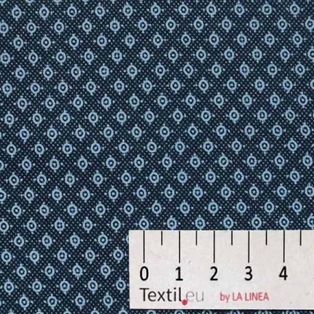 Abstract, Dots - Twisted twill - Blue - 100% cotton 