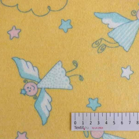 Children's - Flannel - single sided - Yellow, Blue - 100% cotton 