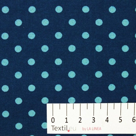 Dots - Cotton plain - Blue - 100% cotton 