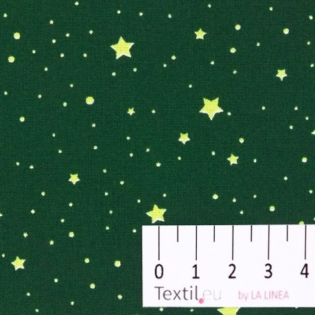 Stelle  - Tela in cotone  - Verde  - 100% cotone  