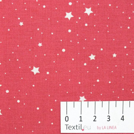 Hvězdy - Bavlněné plátno - Červená - 100% bavlna 