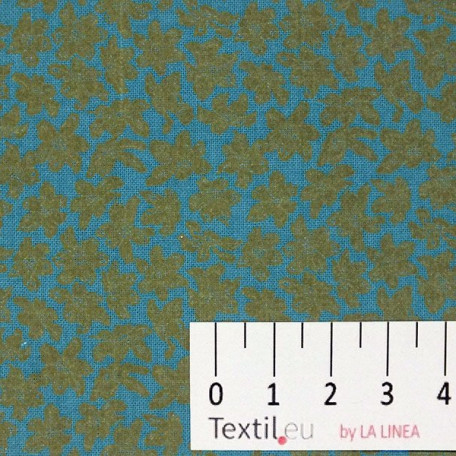 Květiny - Bavlněné plátno - Povrstvený AKRYL - Modrá - 100% bavlna/100% AKRYL 