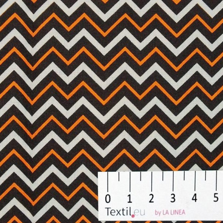 Abstract, Stripes - Cotton plain - Brown, Orange - 100% cotton 