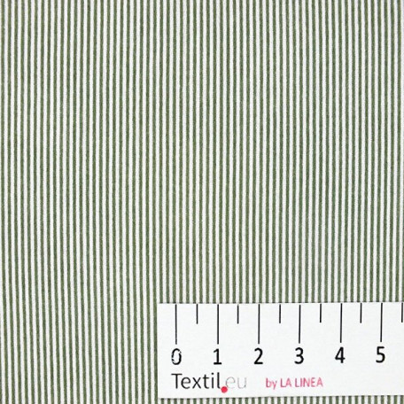 Pruhy - Bavlněný satén - Zelená - 100% bavlna 