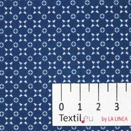 Ornamenti, Pallini  - Tela in cotone  - Blu  - 100% cotone  