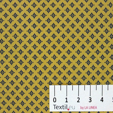 Puntíky - Bavlněný satén - Žlutá - 100% bavlna 