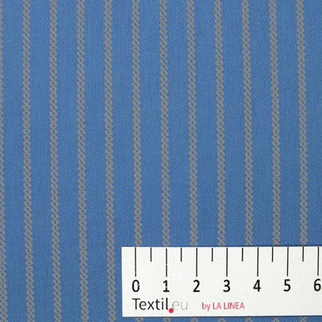 Strisce  - Rasatello in cotone - Blu  - 100% cotone  