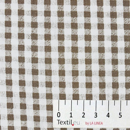 Checks - Cotton Sateen - Brown - 100% cotton 