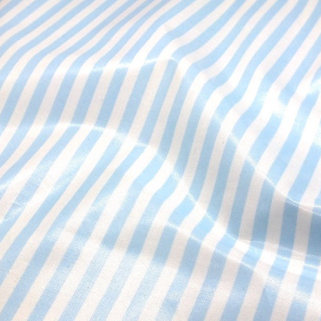 Paski - Płótno bawełniane - Powłoka PVC - Niebieski , Biały  - 100% bawełna/100% PVC 