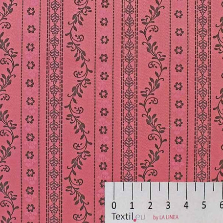 Stripes, Flowers - Cotton Sateen - Pink - 100% cotton 