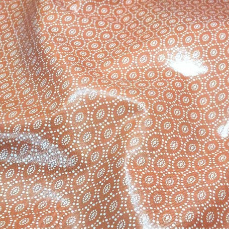 Ornamenty - Bavlněné plátno - Povrstvené PVC - Oranžová - 100% bavlna/100% PVC 