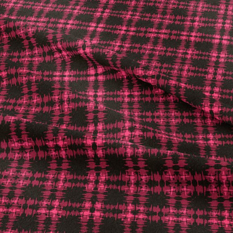 Checks, Stripes - Cotton Sateen - Pink, Brown - 100% cotton 