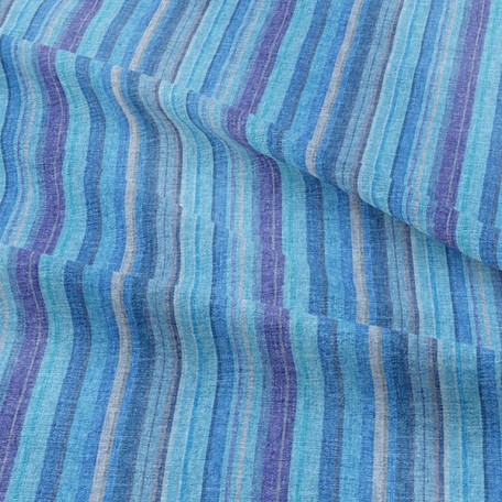 Streifen  - Baumwollsatin  - Blau , Violett  - 100% Baumwolle  
