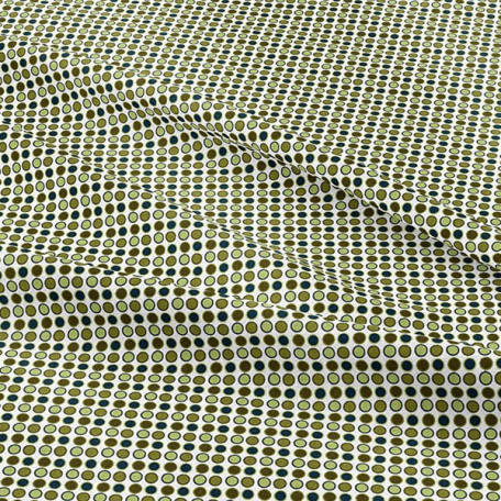 Kropki - Bawełniana popelina - Zielony  - 100% bawełna  
