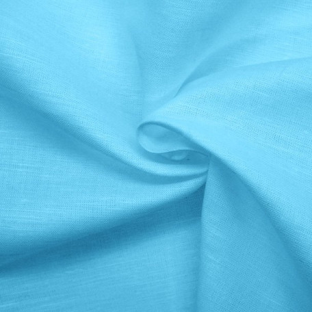 Solid colour - Linen with cotton - Blue - 60% linen/40% cotton 