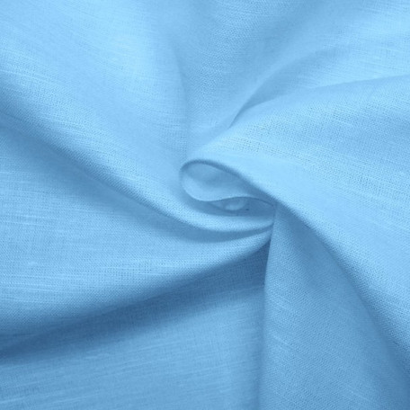 Solid colour - Linen with cotton - Blue - 60% linen/40% cotton 