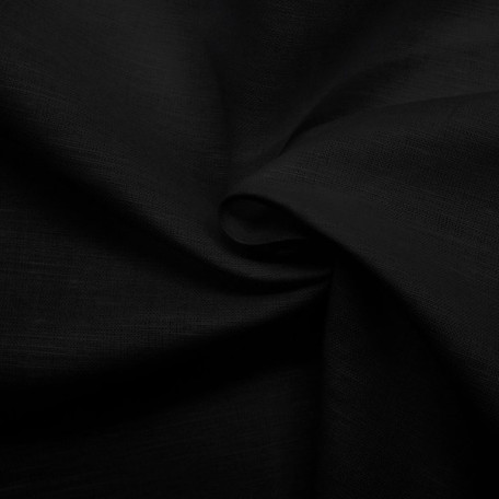 Solid colour - Linen with cotton - Black - 60% linen/40% cotton 
