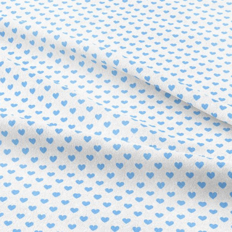 Srdíčka, Dětské - Bavlněné plátno - Modrá - 100% bavlna 