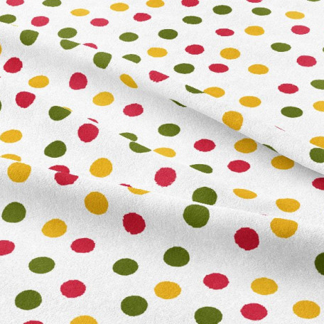 Dots - Cotton plain - Yellow, Green - 100% cotton 