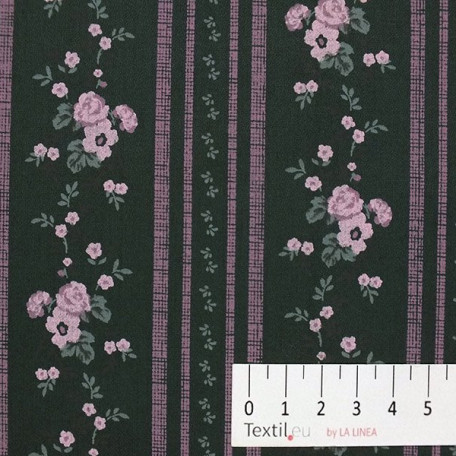 Flowers - Cotton Sateen - Grey, Pink - 100% cotton 