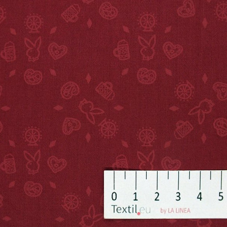 Abstraktní - Bavlněný satén - Červená - 100% bavlna 