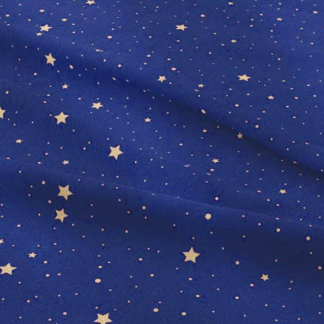 Gwiazdka - Płótno bawełniane  - Niebieski , Beżowy  - 100% bawełna  