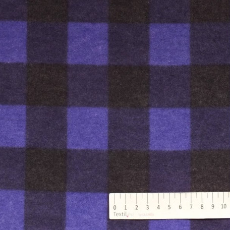 Checks - Flannel - double sided - Violet, Black - 100% cotton 