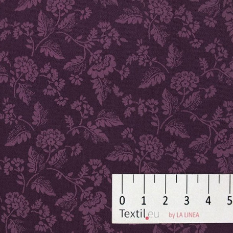 Flowers - Cotton Sateen - Violet - 100% cotton 
