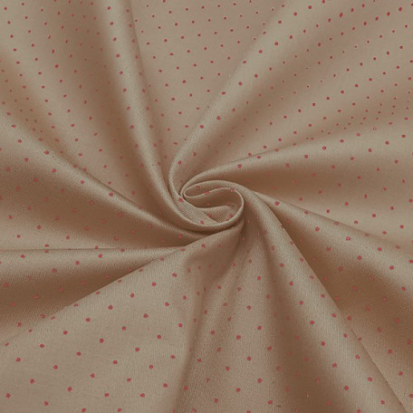 Dots - Cotton Sateen - Brown, Pink - 100% cotton 