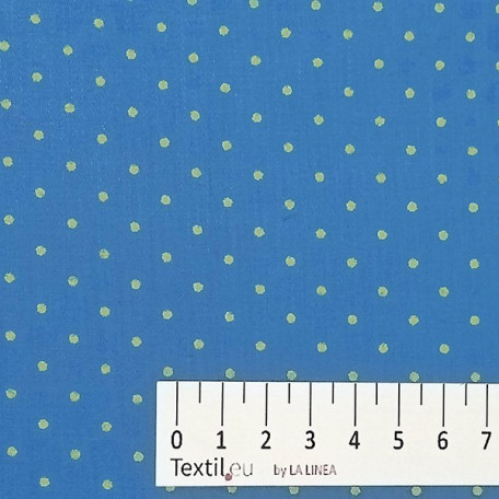 Kropki - Satyna bawełniana - Niebieski  - 100% bawełna  
